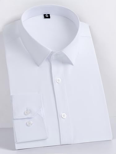 Summer Business Casual Shirt for Men Long Sleeve Button-Down Dress Shirt
