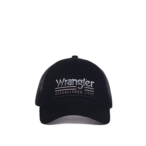 Image of Wrangler Black Mesh Back Hat, One Size Fits Most
