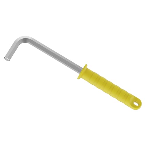 Skweawert 12mm Hex Key Allen Wrench, Internal Hexagonal Wrench, L Shaped Long Arm CR-V Repairing Tool with Yellow Plastic Handle