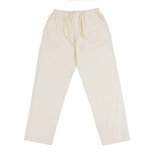 sandbank Men?¡¥s Drawstring Casual Beach Pants Straight Leg Linen Summer Pants4