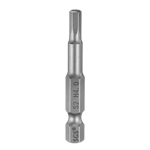 QUARKZMAN Llave de Brocas Hexagonal H4.0 con Punta Plana Métrica de 4 Mm Hexagonal de 1/4' 50 Mm (2') de Largo Destornillador Magnético Hexagonal para Puntas de Tornillo Industrial Bits