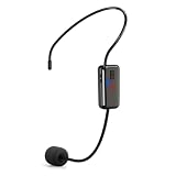 TiKeDa Wireless FM Headset Microphone, Rechargeable Hands-Free Mic for Voice Amplifier, Perfect for Teacher, Tour Guide, Church, Conference, Public Speaking & Karaoke