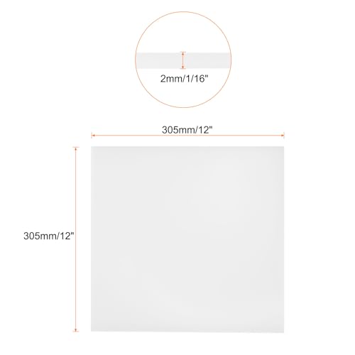 Image of 12 x 12 Inch UHMW Polyethylene Sheets, 1 /16 Inch Thick Ultra High Molecular Weight White Plastic Sheet [for Home, Industrial]