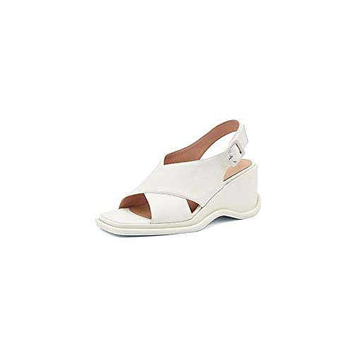 Sandales femmes peep toe de qualité supérieure à talons beiges chic