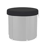 32-Inch Ice Bath Tub Cover Oxford, Cold Water Plunge Pool Black Ice Bath Accessories Foldable Baths Drawstring Cover for Indoor Outdoor Recovery