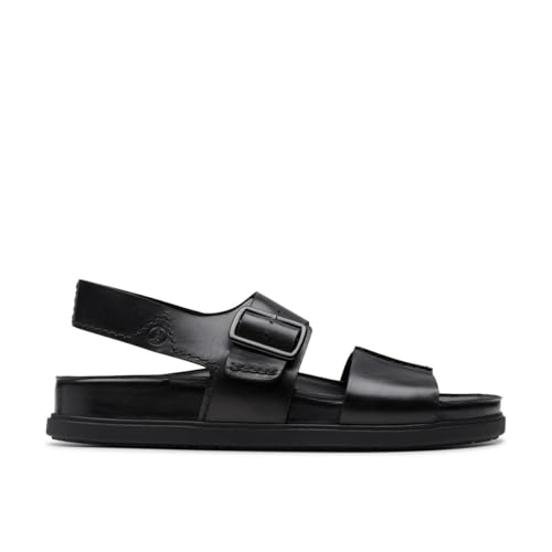 Clarks Torford Strap Mens Black Leather, 7