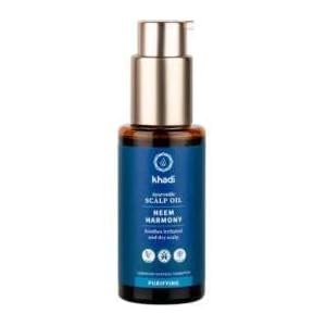 khadi NEEM HARMONY haarolie, actief tegen roos en jeuk, tegen droge hoofdhuid, 100% natuurlijk, plantaardig en veganistisch, siliconenvrij en parabenvrij, Ayurvedische haarverzorging, biologische natuurlijke cosmetica, 50 ml