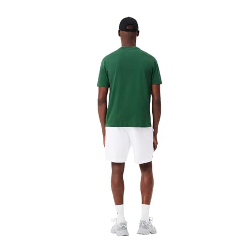 Lacoste Men\'s Sport Lightweight Diamond Taffeta Tennis Shorts, White, Medium