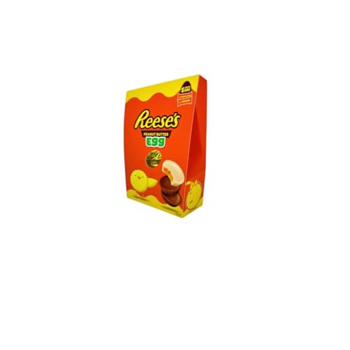 Reese’s Milk Chocolate Large Easter Egg with a Thank You Sticker - Reese’s Trio and Reese’s White 2 Cup 215g - Chocolate Easter Eggs Gifts for Women,Men & Kids