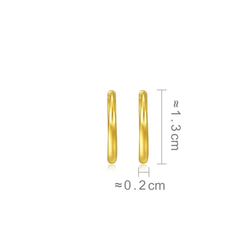 CHOW SANG SANG 999.9 24K Solid Gold Hoops Earrings for Women 95435E4