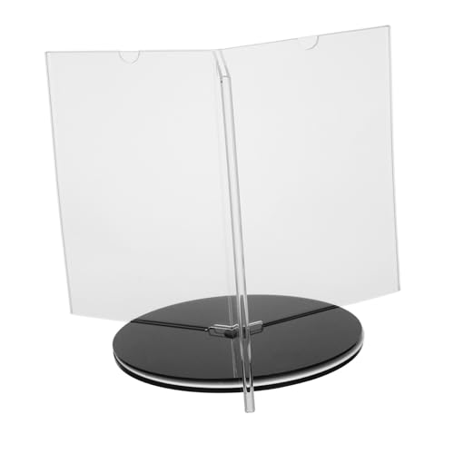 HAPINARY Menu Display Stand The Menu Sign Holder Multi-side Menu Stand Menu Holder Menu Holders for Restaurant Multi-side Menu Holder Rotatable Menu Stand Acrylic Transparent