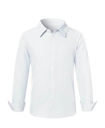 Loveternal Hemd Kinder Weisse Hemden Langarm Hemd Jungen Basic...