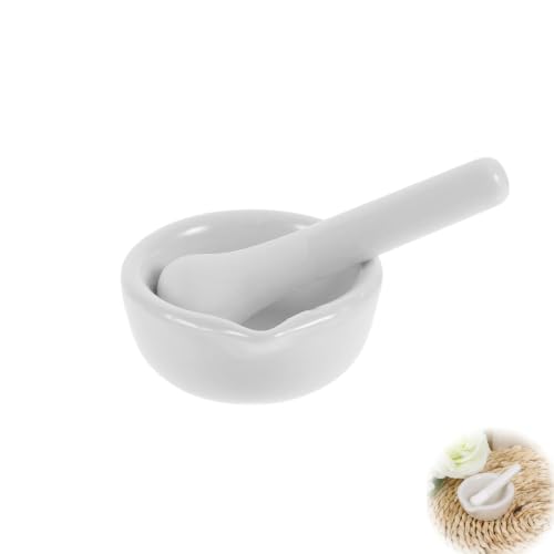 WILL LIKE Set di mortaio e pestello, piccolo set di mortaio e pestello in porcellana, ciotola in ceramica per medicinali, mortaio per pesto, adatto per casa e laboratorio(80 cm)