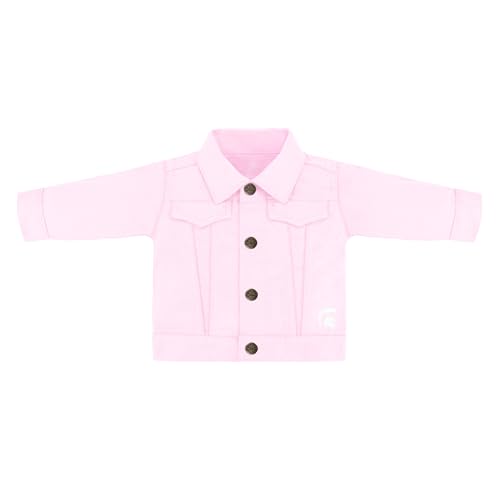 Infant Denim Jacket - Michigan State Spartans Logo - Pink - 0-3 Mos