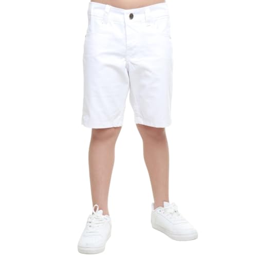 Bermuda Short Jeans Infantil Menino Branca De Sarja (4)