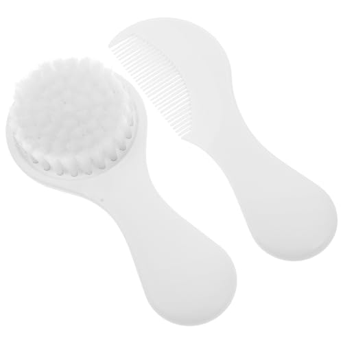 Hoement Set de Cepillo y Peine para Ñiño Cerdas Suaves para Costra Láctea Masaje Delicado del Cuero Cabelludo Cuidado para Recién Nacido Kit de 2 Piezas Niñas