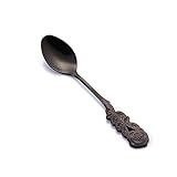 Cuchara de helado de aluminio, cuchara de agarre, Cucharas de postre Lange Handgreep Mini Roestvrij Staal Rose Koffie Lepel Roer Lepel Theelepeltje Kleine Ice Cream Postre Lepels Cucharas for servir(B