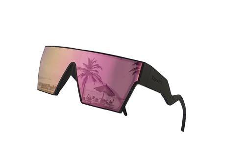 Polarized & Mirrored Purple Square Sunglasses – TR90 Lightweight, 100% UV Protection, Flex Hinges – Canadaian Design, Black and Purple, Oversized
