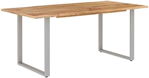 vidaXL Solid Acacia Wood Dining Table Dinner Kitchen Wooden Dinette Dining Room Table Interior Living Room Home Decor Furniture 70.9"