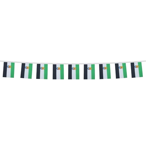 Image of AZ FLAG Estremadura 6 meters BUNTING Flag 20 flags 9'' x 6'' - Spanish region of Extremadura STRING flags 15 x 21 cm