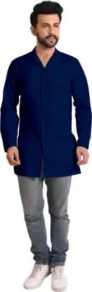 adhyah TrendyUniform Lab Coat full sleeve with 3 pockets for Doctors, Pharmacist, Lab Technicians, Chemistry lab professionals and Students -Men and Women (m, navy)-picture-27