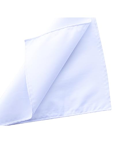 Image of 3-Pk Mens Cotton White Pocket Square with Color Border(10 Colors)