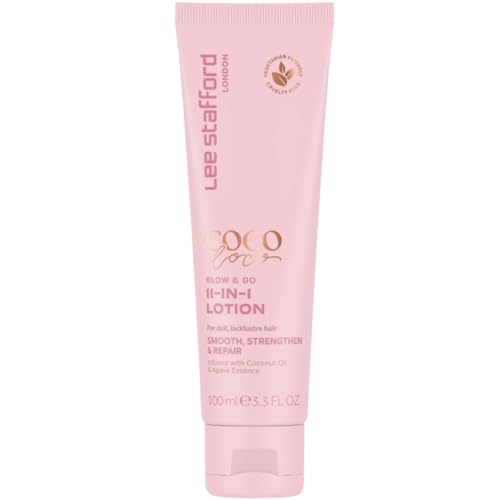 Lee Stafford Blow Dry Styling Cream | Coco Loco Collection - 11-in-1 Leave In Hair Lotion, Frizz Control, Heat Protectant, Curl Care Styler, Weightless Sleek Feel for a Perfect Blow out, 100 ml