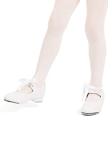 Zapatos de claqué blancos Capezio Shuffle para niñas talla 9.5 W con doble sonido