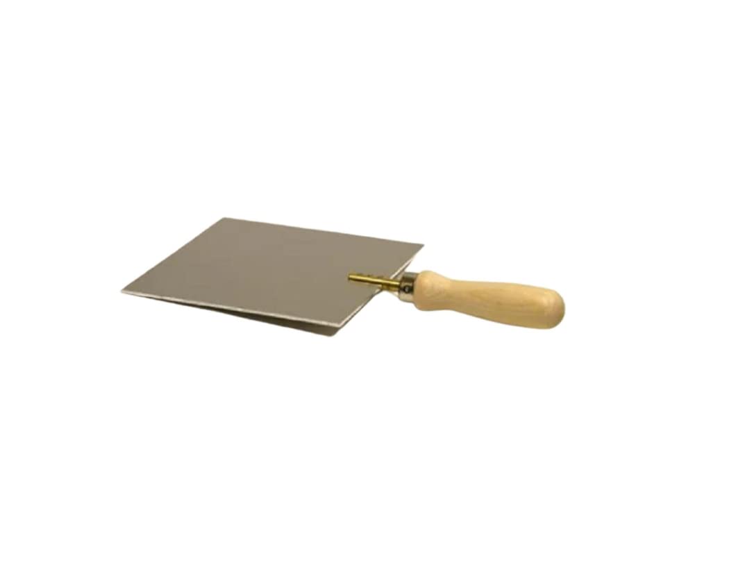 Dental Lab Aluminum Hot Plate with Wooden Handle 4.5 x 5.0 inches - Used for Adjusting, Trimming & Contouring Large Surfaces of Wax