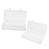 Garneck 2 Stück Transparente PP Kunststoff Batterie Organizer Kasten Kompakt Platzsparend Sicherer Batteriehalter für Aa AAA Batterien Leicht und Tragbar