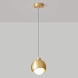 TS TAC-SKY Lámparas Colgantes Pequeñas Longitud Ajustable, Estilo Vintage, Modernas Y Sencillas, con LED, For Cabecera Cama, Latón Nórdico, For Cocina, Isla Y Comedor(#1)
