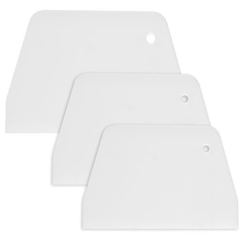 JJUNW 3 Stück Teigschaber Aus Kunststoff PP - Teigkarte Für Brot Backen Zubehör - Zum Schneiden Von Brotteig, Kuchen, Pizza - Backwerkzeug in 3 Größen