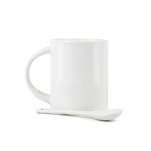 Purely Home Hot Chocolate Mug and Spoon Set - Hot Chocolate Makes Everything Better - Ceramic White Coffee/Tea Mug with Spoon in Handle - Image 4