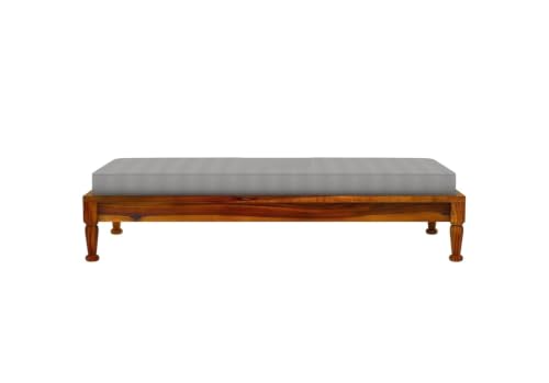 Image of CRAFT D ARTS Solid Sheesham Wooden Diwan Bed for Living Room & Bed Room Furniture | Wooden Diwan /Single Bed | Honey Finish