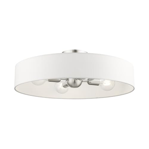 Livex Lighting 46928-91 4 Light Brushed Nickel Semi Flush Mount by Livex - Used condition - US$37.65