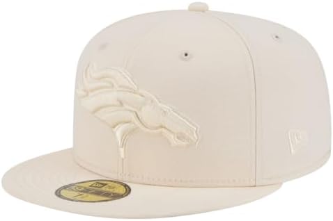 New Era Men's Cream Denver Broncos Color Pack 59FIFTY Fitted Hat