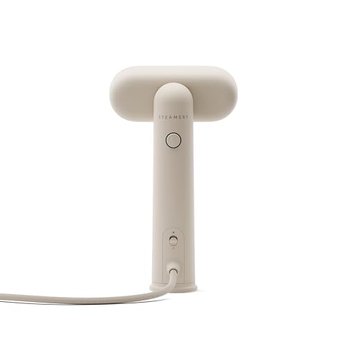 Steamery Travel Steamer Cirrus Lite, 1200W, Steam Output 16g/min, Heat up 18 Seconds, Portable & Packable, Rotating Steam Head, Dry Steam Technology (Beige)
