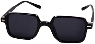 نظارة شمسية ريترو مربعة الشكل باطار اسود وعدسات مستقطبة sg806