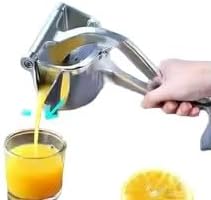Miniatura 3 de Exprimidor manual de cítricos de aluminio, acero inoxidable plateado, 8 x 6 x 0.75 pulgadas, exprimidor de limón operado a mano con accesorio
