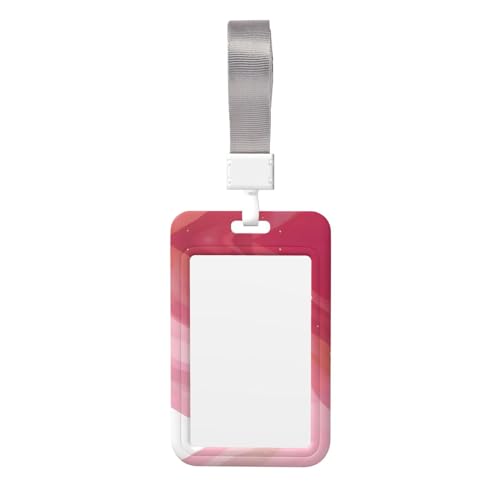 Pink Gradient Style Work Badge Protective case (Vertical), Printed on Both Sides, widely Used by Doctors, Workers, and Journalists.