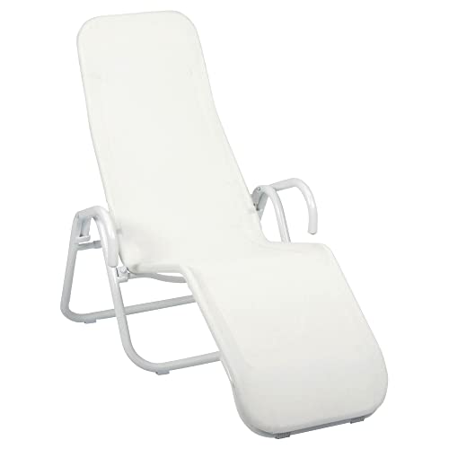acamp Gartenliege klappbar Calypso | Wetterfest beschichtete Sonnenliege | Liegestuhl klappbar mit Bezug aus atmungsaktivem Acatex-Gewebe | Kippliege mit hohem Liegekomfort | Liege Garten in Weiß