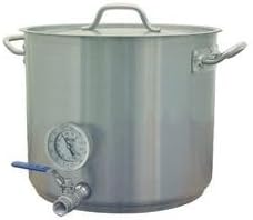 8 Gal Beer Brewing Kettle w/welded Valve & Thermometer with tri-clad 5mm bottom