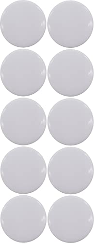 Plain white pinback buttons for DIY crafts - pack of 10 - small GLOSSY (standard, 1.25")