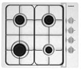 Corberó - Placa de Gas | CPGS423X | 4 Fuegos | Potencia 7,5 KW | Sin Autoencendido | Válvula Seguridad Corte de Gas | Desconexión Automática de Seguridad | Kit de conversión a gas natural | Inox