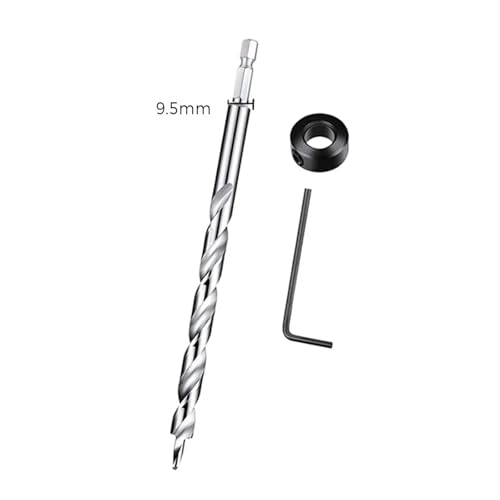 Foret étagé hélicoïdal 9.5mm avec butée de perçage pour assemblage de meuble - 2