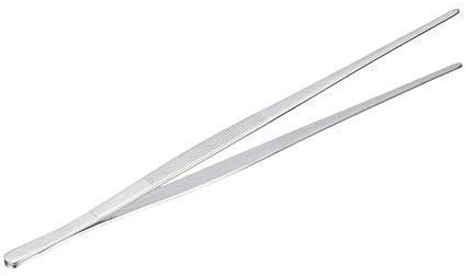 Rudra Exports Barbecue Hand Tool, Silver Stainless Steel Food Tongs, Straight Tweezers BBQ Accessories, Seaweed Sushi Kitchen Tongs: 6 Inches