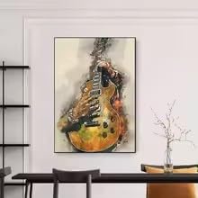 weiyiwang Poster di musica rock funky con chitarra, cantante pop, quadro su tela, decorazione murale moderna per soggiorno (70x100 cm/cornice)