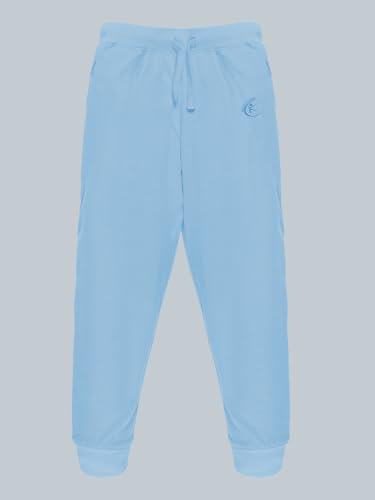 Image of KiddoPanti 100% Cotton Track Pants for Boys & Girls | Soft Single Jersey Fabric | Elastic Waist with Drawcord | Full Length with Rib Hem & Pockets | Joggers for Kids