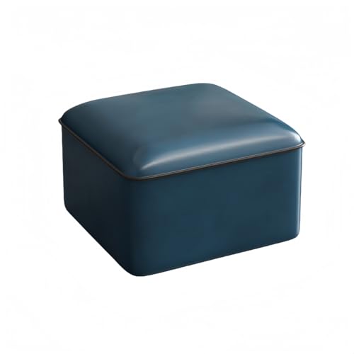 JiFocelt フットストール・オットマン・足腰掛け|ソファー用フットレスト・現代的段差ストール|PU レザー製・コンパクト・低型足腰掛け|寝室・玄関・リビングに適用可能 (ダークグリーンです,30*20*30cm)