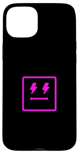 ピンク ダブルライトニング スクエアフェイス ピンク グラフィック スマホケース iPhone 15 Plus 用